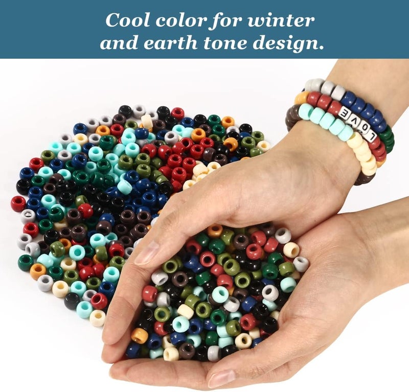 Eppingwin Pony Multi-Colored Bracelet Beads for Hair Braids & Crafts - Plastic Earth Tone Hair Beads (Small Pack) - Image 4